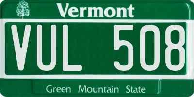 VT license plate VUL508