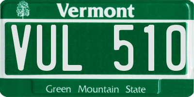 VT license plate VUL510