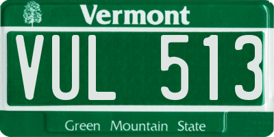 VT license plate VUL513