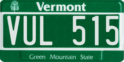 VT license plate VUL515