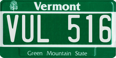 VT license plate VUL516