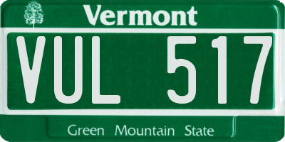 VT license plate VUL517