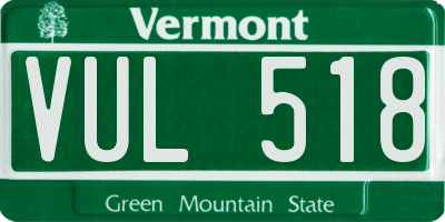 VT license plate VUL518