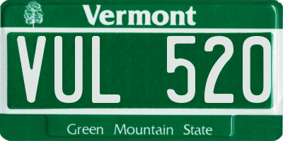 VT license plate VUL520