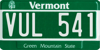 VT license plate VUL541