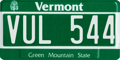 VT license plate VUL544
