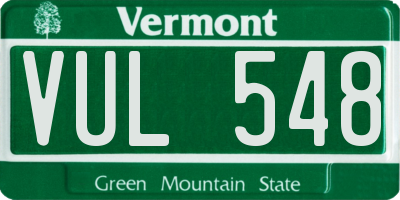 VT license plate VUL548