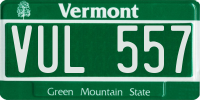 VT license plate VUL557