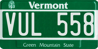 VT license plate VUL558