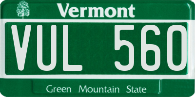 VT license plate VUL560