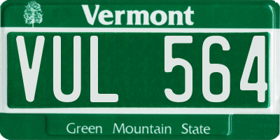 VT license plate VUL564