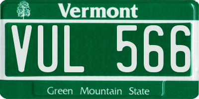 VT license plate VUL566