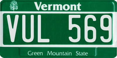 VT license plate VUL569