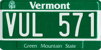 VT license plate VUL571