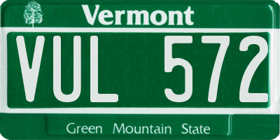 VT license plate VUL572