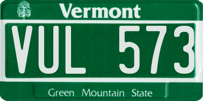VT license plate VUL573