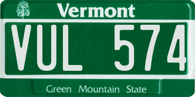 VT license plate VUL574