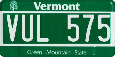 VT license plate VUL575