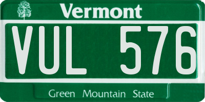 VT license plate VUL576