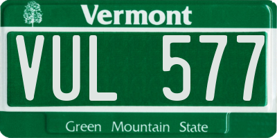 VT license plate VUL577