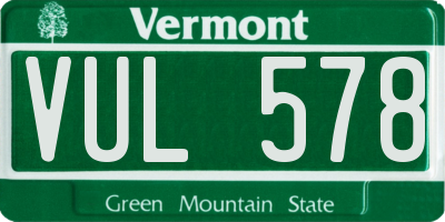 VT license plate VUL578