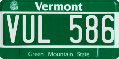 VT license plate VUL586
