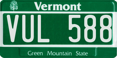 VT license plate VUL588