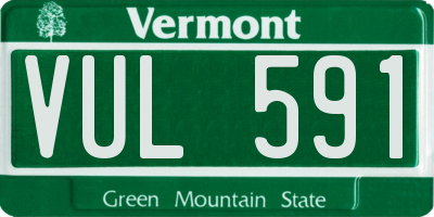 VT license plate VUL591