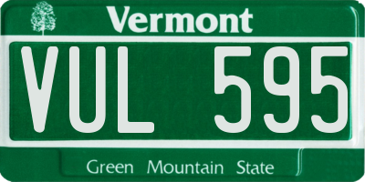 VT license plate VUL595
