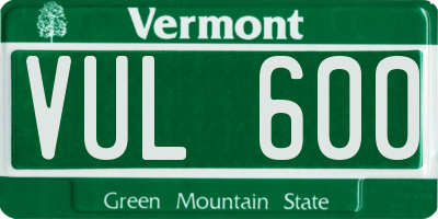 VT license plate VUL600