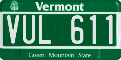 VT license plate VUL611