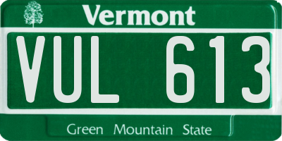 VT license plate VUL613