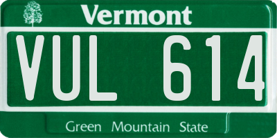 VT license plate VUL614