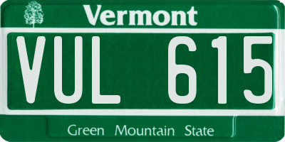 VT license plate VUL615