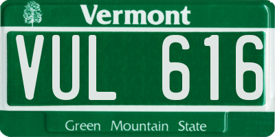 VT license plate VUL616