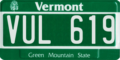 VT license plate VUL619