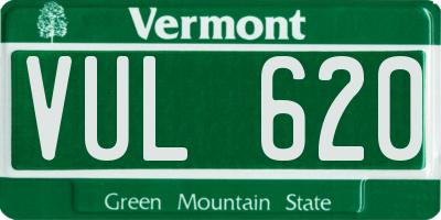 VT license plate VUL620
