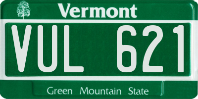 VT license plate VUL621