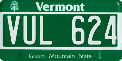 VT license plate VUL624