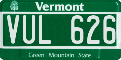 VT license plate VUL626