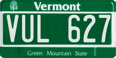 VT license plate VUL627
