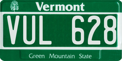 VT license plate VUL628