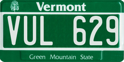 VT license plate VUL629