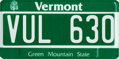 VT license plate VUL630