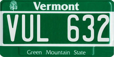 VT license plate VUL632
