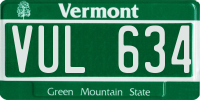VT license plate VUL634