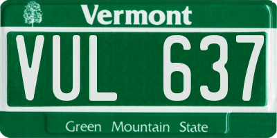 VT license plate VUL637