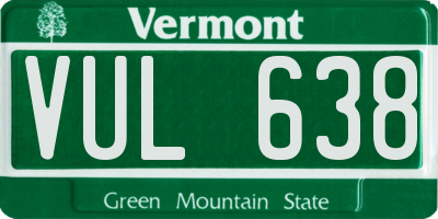 VT license plate VUL638