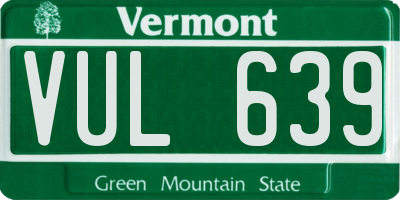 VT license plate VUL639