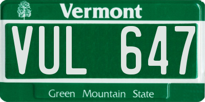 VT license plate VUL647